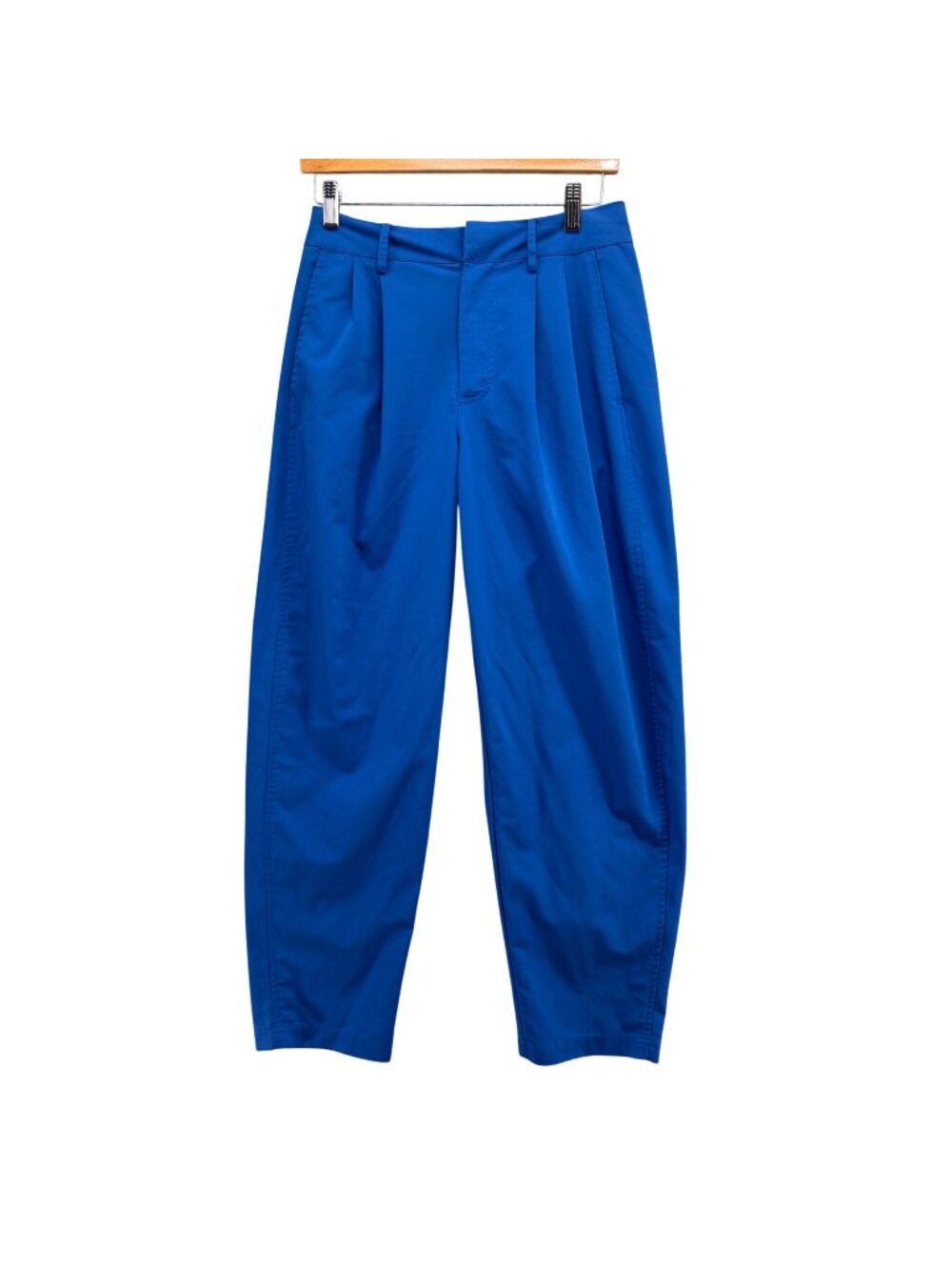 Free People Barrell Balloon Pants Womens Cobalt Blue Pleated Pockets Size S